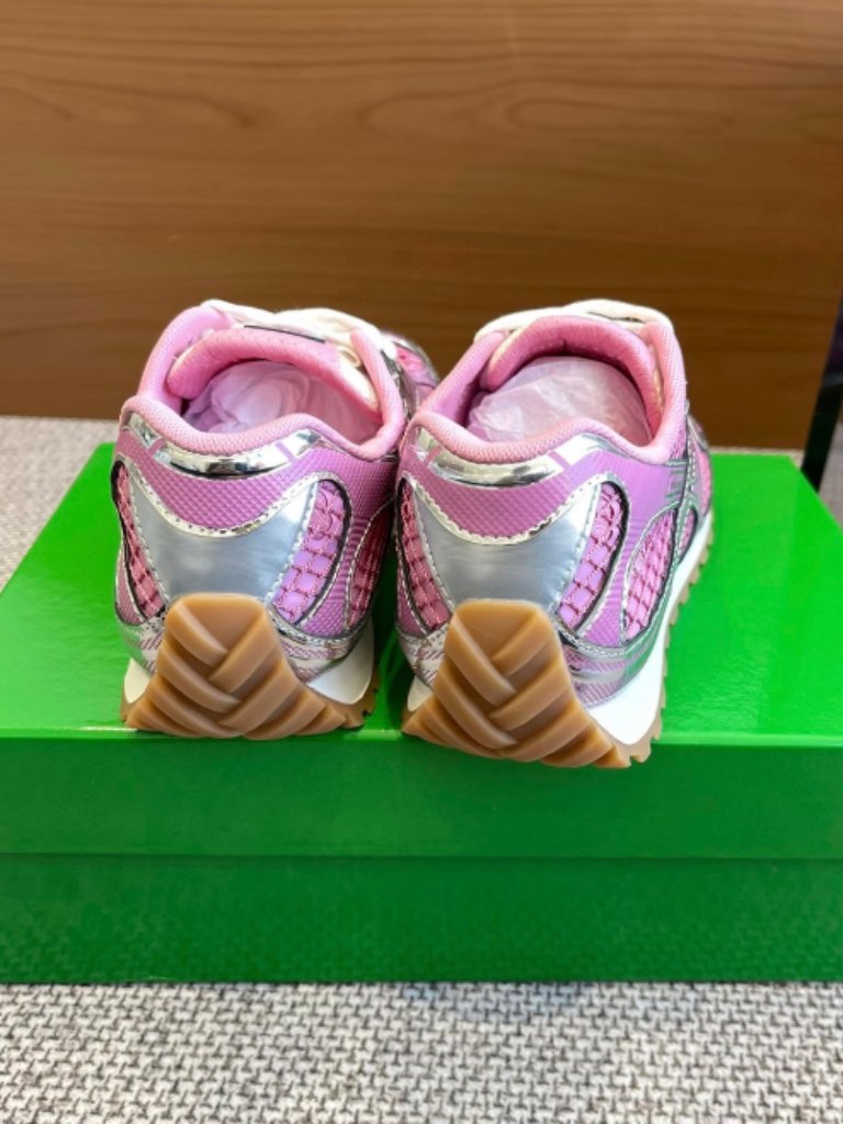 Bottega Veneta Pink Mesh Runner Sneakers